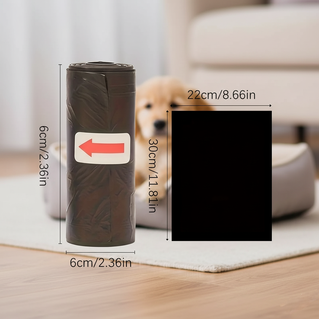 PawClean Poop Bags 🐾 – 15 Bags/Roll