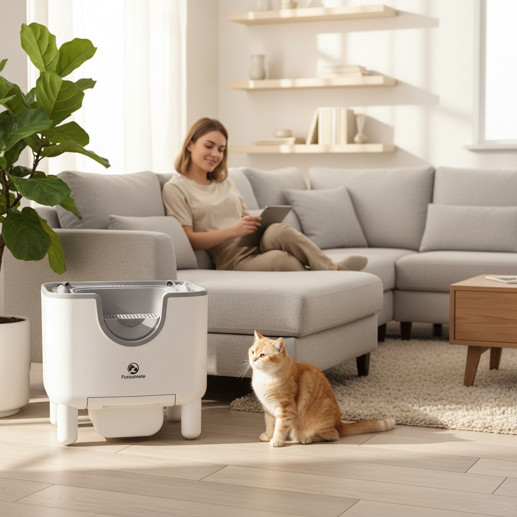 Furoomate LitterBot F6 ✨ – Open-Top Auto-Sifting Odor Control