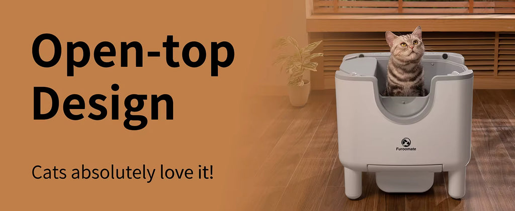 Furoomate LitterBot F6 ✨ – Open-Top Auto-Sifting Odor Control